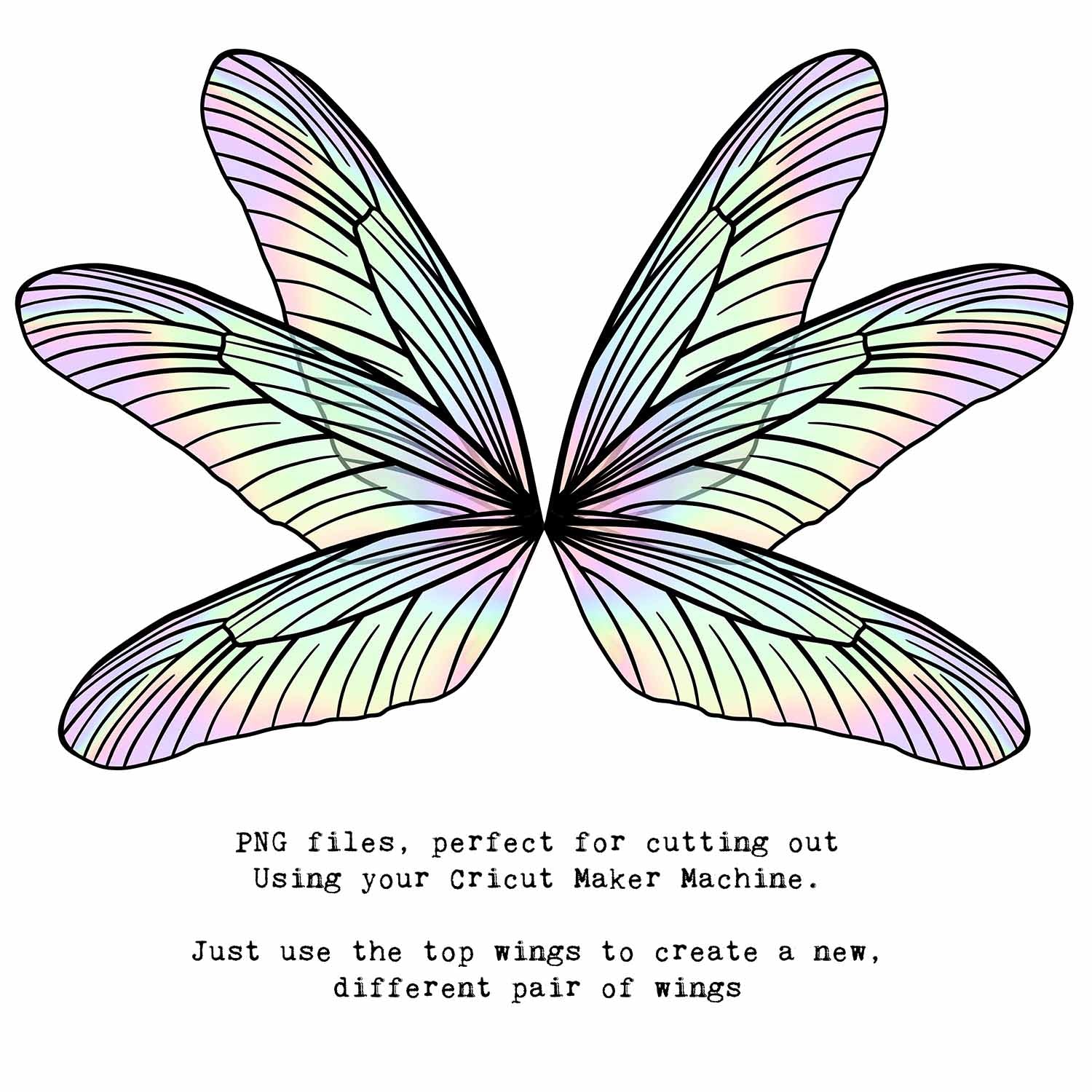 SVG & PNG Fairy Wing files for Cricut or Silhouette Cameo Cutting Machine. To create wearable fairy wings, in adult or children sizes.  Use this clipart design for Halloween Costumes, Fantasy or Cosplay or photography. These are Individual Wing Pieces, for you to cut and assemble. This is a digital product.